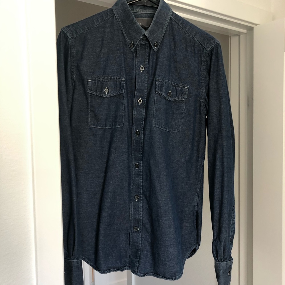 Vince deep indigo chambray shirt